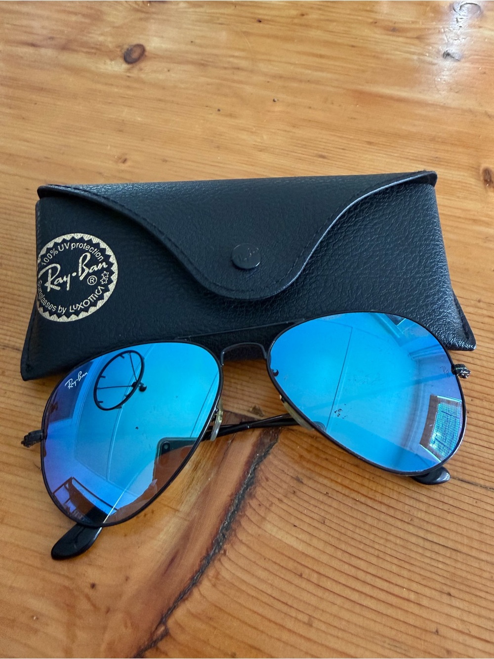 Ray-Ban Aviator Blue Mirrored Sunglasses RB3025
